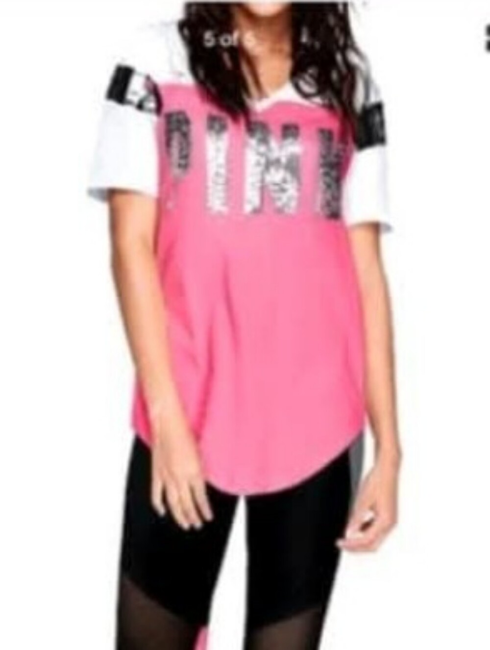 PINK VS Short Sleeve V-Neck Sequin Tee - Picture 3 of 3